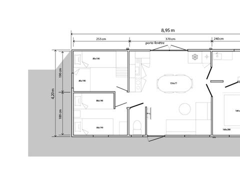 Mobilhome 6 personnes - Eden Spa 3 chambres