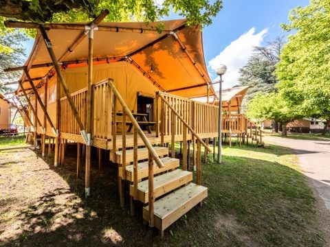 TENTE TOILE ET BOIS 5 personnes - Tente Lodge 3 Pièces 5 Personnes + TV