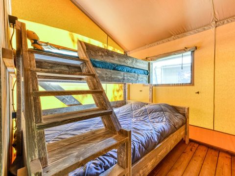 TENTE TOILE ET BOIS 5 personnes - Tente Lodge 3 Pièces 5 Personnes + TV
