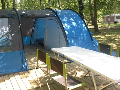 TENTE 5 personnes - 2 Chambres, Toiles de Tentes avec lits pliables et lits de camp, Sans sanitaires