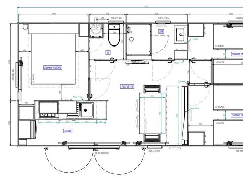 MOBILHOME 6 personnes - Premium | 3 Ch. | 6 Pers. | Terrasse Lounge | Clim. | TV
