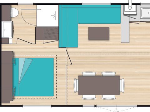 MOBILHOME 9 personnes - Mobile Home FAMILY CONFORT PLUS  3 chambres + 1 mezzanine + 2 salles de bain+ terrasse de 18m2