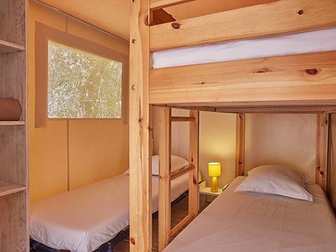 Tente en toile et en bois 5 personnes - Tente Eco Lodge | 2 Ch. | 4/5 Pers. | Sans SDB