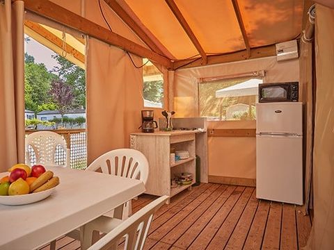 Tente en toile et en bois 5 personnes - Tente Eco Lodge | 2 Ch. | 4/5 Pers. | Sans SDB