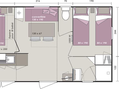 MOBILHOME 6 personnes - MAGNOLIA