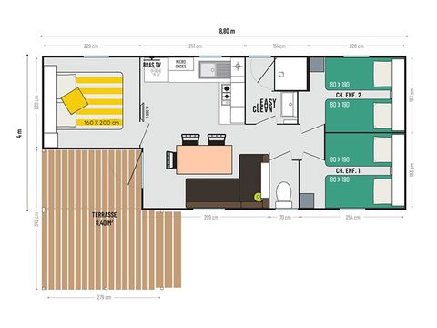 MOBILHOME 6 personnes - LUBERON - 30m² - 3 chambres
