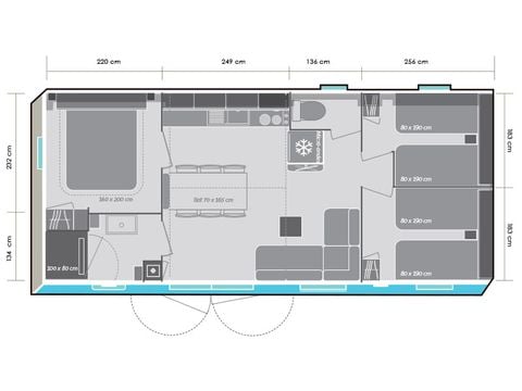 MOBILHOME 6 personnes - Premium - 34m² - 3 chambres
