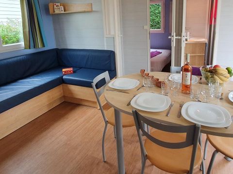 MOBILHOME 4 personnes - Cottage Louisiane - 2 chambres : 31m² - Terrasse semi-couverte 15m² 4 pers.