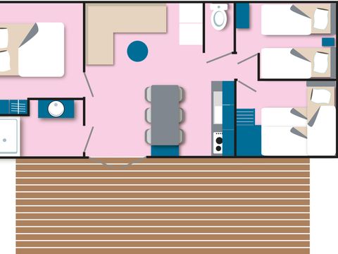 MOBILHOME 7 personnes - Cottage Family Premium - 3 chambres :