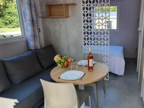 MOBILHOME 3 personnes - Cottage Duo - 1 chambre : 21m² - Terrasse non couverte 11m² 2/3 pers.