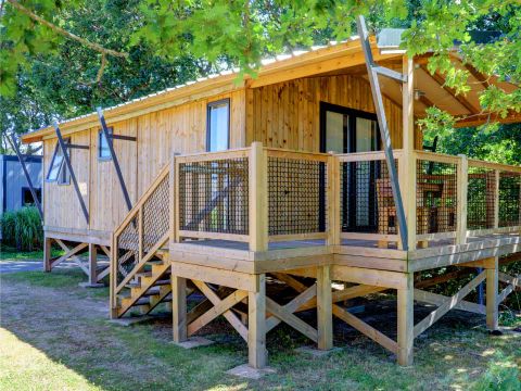 Lodge 5 personnes - Cabane Lodge sur Pilotis - 2 chambres : 32 m² + terrasse 11 m² couverte