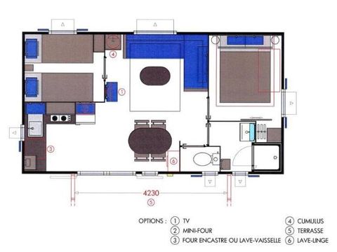 MOBILHOME 4 personnes - Premium, 30m², 2 chambres, calme, proche du lac 4 pers.