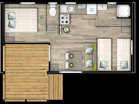 MOBILHOME 4 personnes - MOBIL HOME TRADITION 2 CHAMBRES 4 pers