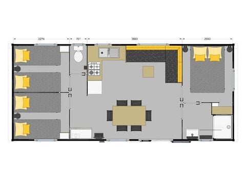 MOBILHOME 6 personnes - MOBIL HOME V.I.P. 3 CHAMBRES 6 pers