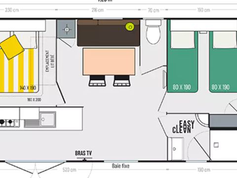MOBILHOME 4 personnes - Cosy 2 chambres Climatise (I42C)