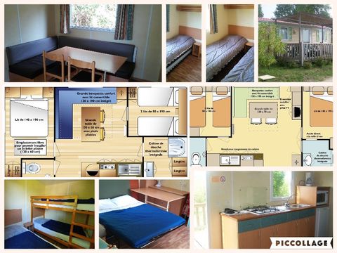 Mobilhome 4 personnes - 2 chambres - 4 couchages avec sanitaires - 23 à 29 m²