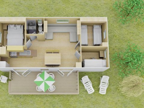 MOBILHOME 6 personnes - Mobil-home | Comfort | 3 Ch. | 6 Pers. | Terrasse surélevée