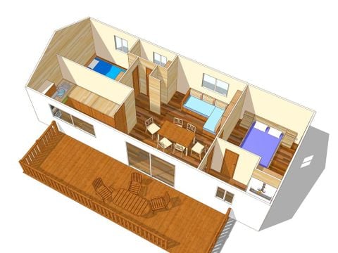 MOBILHOME 6 personnes - Comfort XL | 2 Ch. | 4/6 Pers. | Terrasse surélevée | Clim.