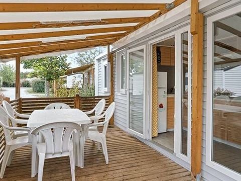 MOBILHOME 6 personnes - Mobil-home | Comfort | 3 Ch. | 6 Pers. | Terrasse surélevée | Clim. | TV