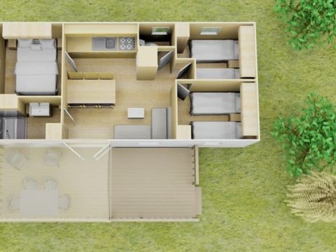 Mobilhome 6 personnes - Mobil-home | Comfort XL | 3 Ch. | 6 Pers. | Terrasse surélevée | Clim.