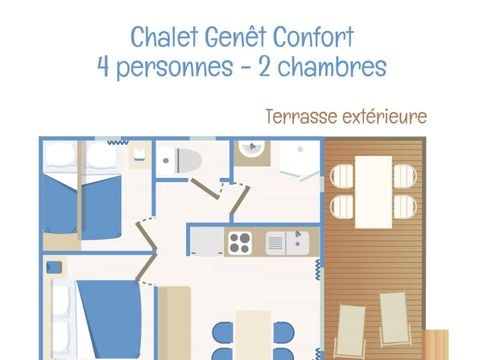 CHALET 5 personnes - Chalet Genêt Confort 5 personnes 2ch