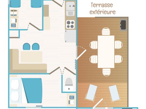 MOBILHOME 6 personnes - Mobil-Home Suite Charme 6p