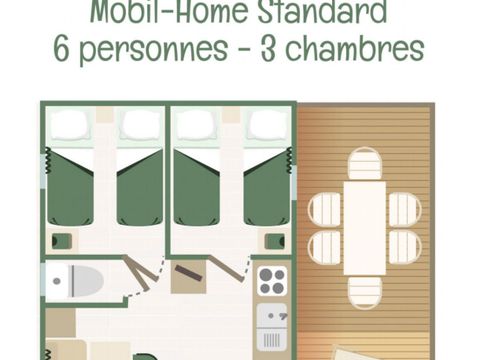 MOBILHOME 6 personnes - Mobil-Home Standard 3 chambres 6p