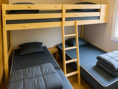 TENTE TOILE ET BOIS 7 personnes - Ecolodge 4 pièces Climatisé + TV