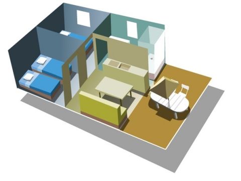 CHALET 5 personnes - Chalet Eden Dimanche/Dimanche climatisé (27 m²) - n°45 à 50