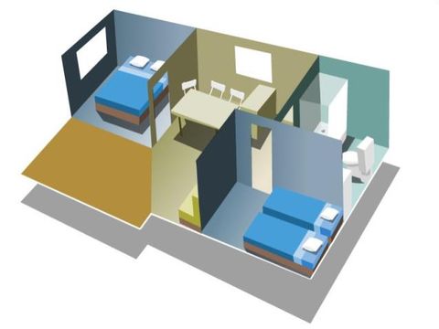 CHALET 6 personnes - Chalet Rêve Confort, climatisé Dimanche/Dimanche (42 m²) - n°28 à 43