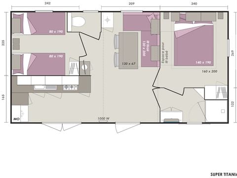 MOBILHOME 5 personnes - Cottage Lodge SAM