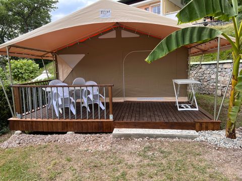 TENTE TOILE ET BOIS 4 personnes - Lodge avec Terrasse