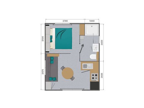 MOBILHOME 6 personnes - Cottage Belvédère Premium 6p 3ch 3sdb