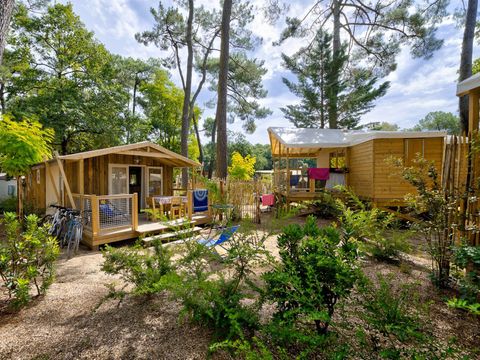 Lodge 4 personnes - Sweetflower - 2 chambres - CONFORT CLIM - 40m² - Clim - TV - Plancha - Terrasse couverte