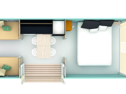 Tente 4 personnes - Coco Sweet - 2 chambres-sans - Sanitaires - INSOLITE - 16m² terrasse couverte - Sans - TV