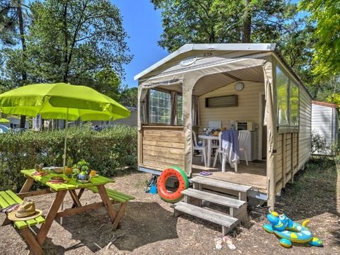 BUNGALOW TOILÉ 5 personnes - Cabane Nature 2ch-sans sanitaires-terrasse couverte-19m²-sans TV