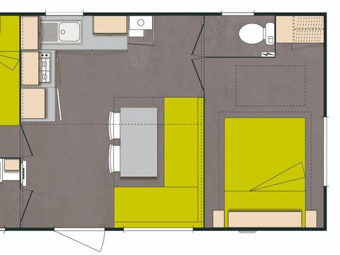 Mobilhome 5 personnes - Confort - TV - 2 chambres-TV-plancha-terrasse - Couverte- 26m²