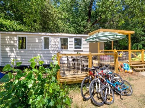 MOBILHOME 6 personnes - Family 3ch-CLIM-terrasse XXL couverte-TV-LV-plancha-30m² | PREMIUM 