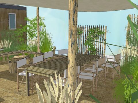 Mobilhome 10 personnes - Tribu - 5 chambres - -CLIM-2 salles de bain-TV-lave-vaisselle-Plancha-terrasse couverte-56m² - PREMIUM