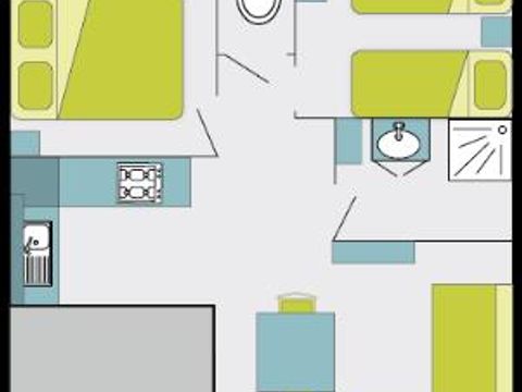 CHALET 4 personnes - Cottage Premium 2ch | PREMIUM - 32 à 50m² terrasse couv. - TV - LV