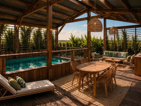 Mobilhome 4 personnes - Lagoon - 2 chambres - PREMIUM+ -31m²-Mini piscine- Clim-terrasse couv. - 70 m²- - TV-pack travel