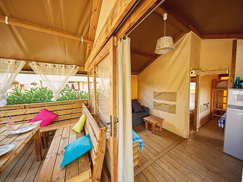 TENTE TOILE ET BOIS 5 personnes - Tente Lodge | 2 Ch. | 4/5 Pers. |  Sans sanitaires