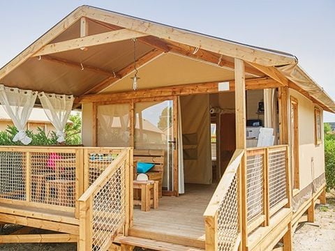 TENTE TOILE ET BOIS 5 personnes - Tente Lodge | 2 Ch. | 4/5 Pers. |  Sans sanitaires