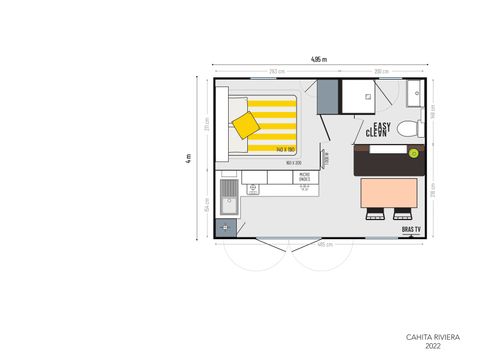 MOBILHOME 2 personnes - Cottage Stella Maris 2Pers - 1 Chambre Climatisé