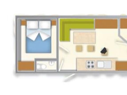 MOBILHOME 6 personnes - BLU ROMANTIC (4 adultes + 2 enfants)