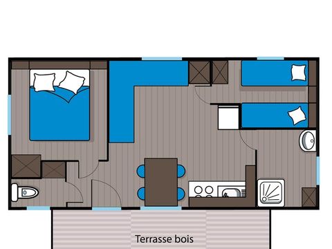 Mobilhome 6 personnes - 2 chambres + clim (C6T)