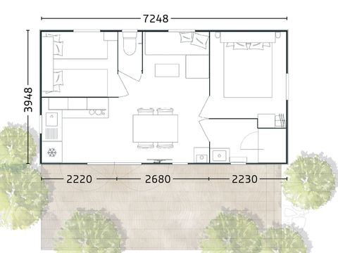 MOBILHOME 4 personnes - Bahia 72.2 2 chambres