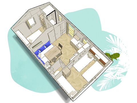 MOBILHOME 5 personnes - Venezia 722 2 ch 5 pers