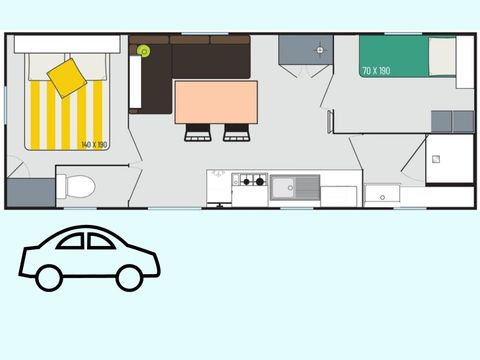 MOBILHOME 3 personnes - Cottage Eco 21m²