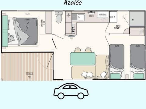 Mobilhome 6 personnes - Cottage Premium Azalée - 2 chambres